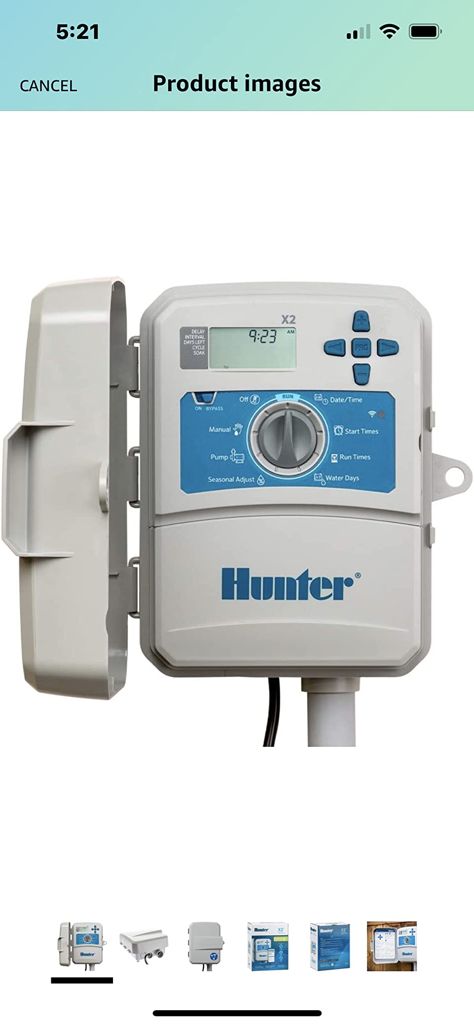 Hunter Industries Hydrawise X2 6-Station Outdoor Irrigation Controller, white customer photo 1