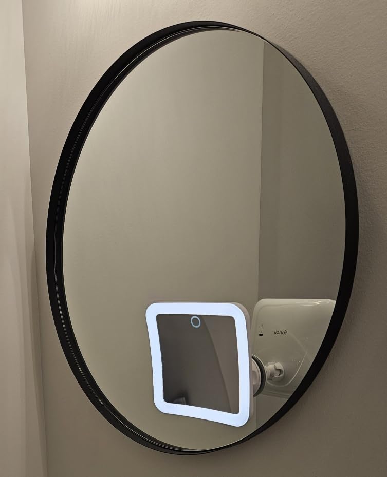 Fancii Rechargeable 10x Magnifying Mirror with 3 LED Light Settings, Dimmable Touch Light, Cordless, Locking Suction Mount, Lighted Mirror for Bathroom or Travel, Mira 2 (White) customer photo 1