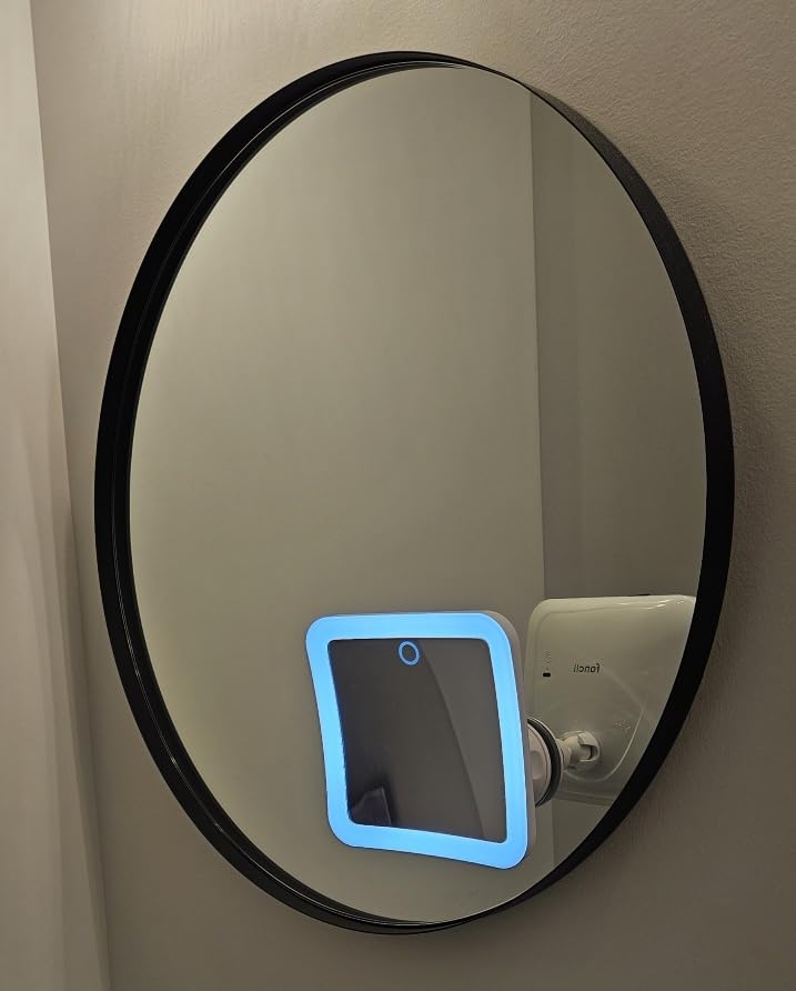 Fancii Rechargeable 10x Magnifying Mirror with 3 LED Light Settings, Dimmable Touch Light, Cordless, Locking Suction Mount, Lighted Mirror for Bathroom or Travel, Mira 2 (White) customer photo 2
