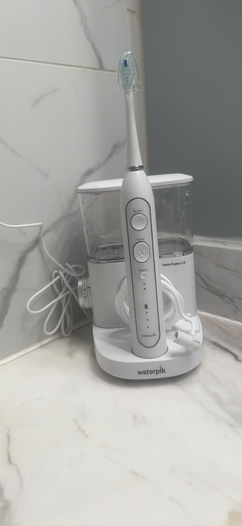 Waterpik Sonic-Fusion Flossing Electric Toothbrush Water Flosser, Black customer photo 2