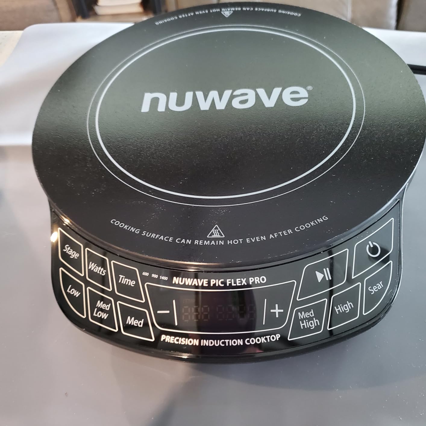 Nuwave Flex Precision Induction Cooktop, 6.5” Heating Coil, Black | 10.25” Shatter-Resistant Ceramic Glass, 45 Temps from 100°F to 500°F, 3 Wattage Settings 600, 900 & 1300 Watts customer photo 1