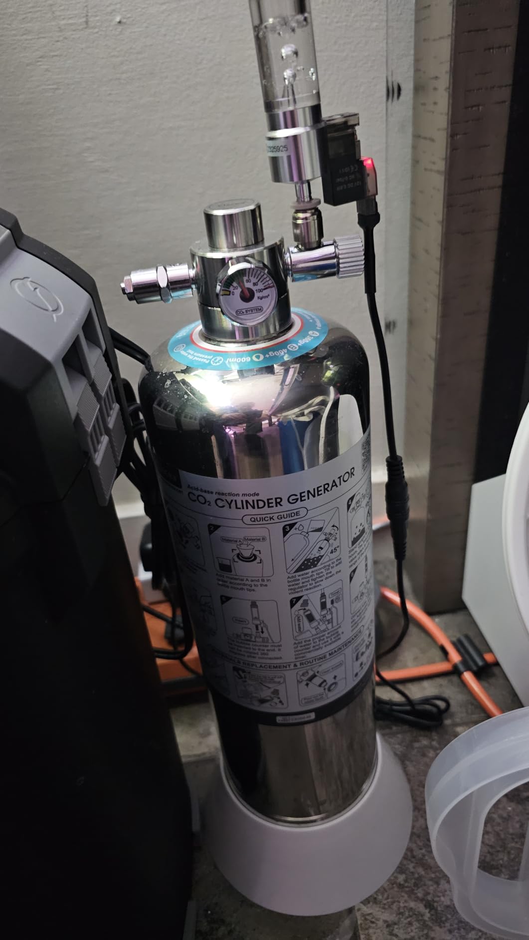 Aquarium CO2 Generator Double Runtime with Solenoid Valve 4L, G700S customer photo 2