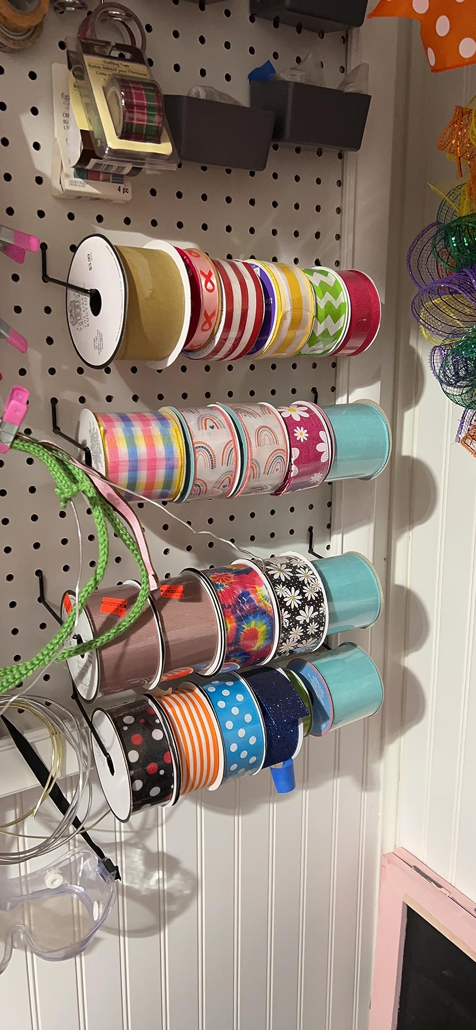 5 Pack Extendable Pegboard Paper Towel Holder,Pegboard Hook for Workshop,Garage,Kitchen,Laundry Room,Bathroom etc. customer photo 2