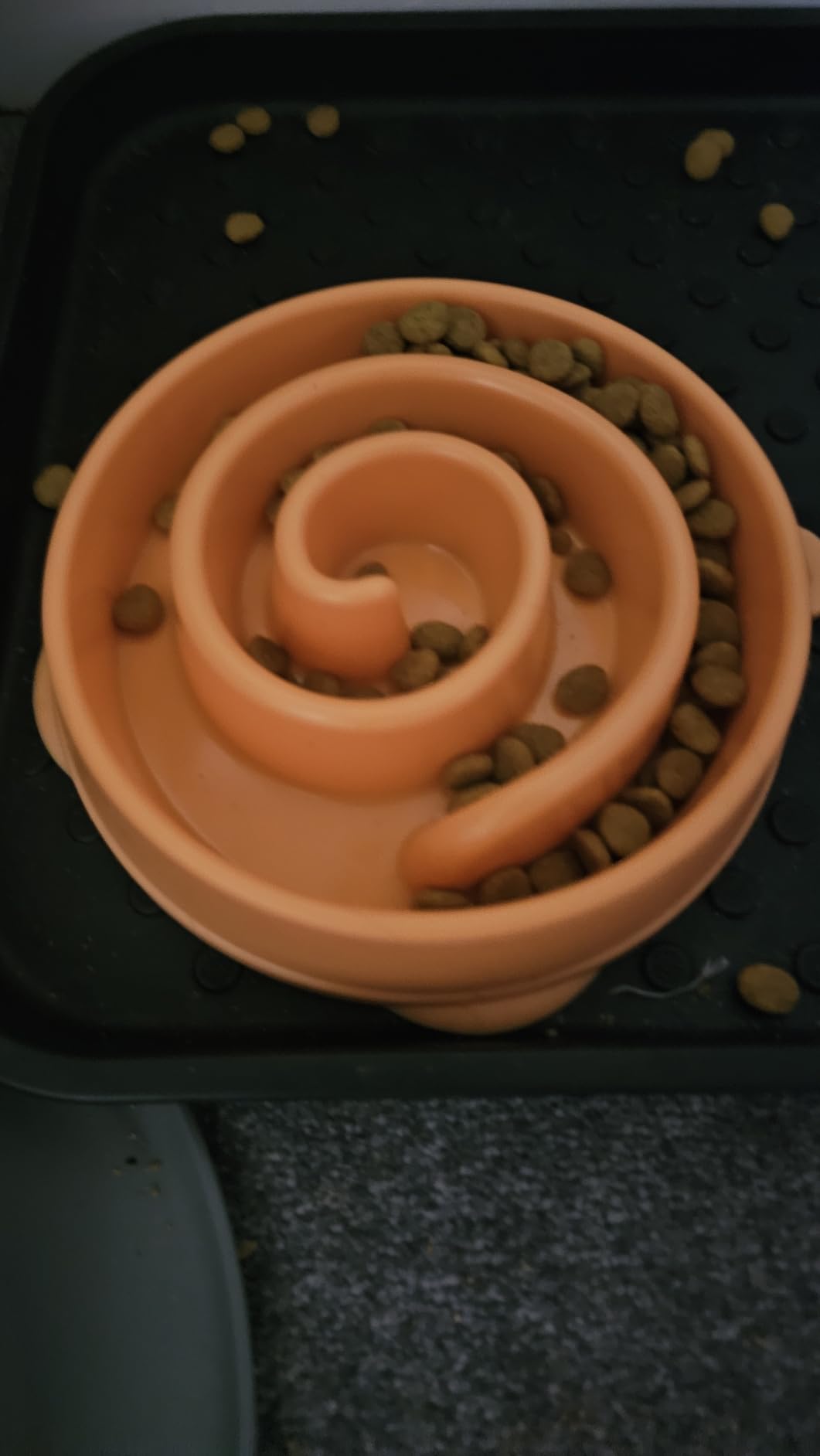 Outward Hound Fun Feeder Slo Bowl Dog Slow Feeder, Drop, Gray, 8.8