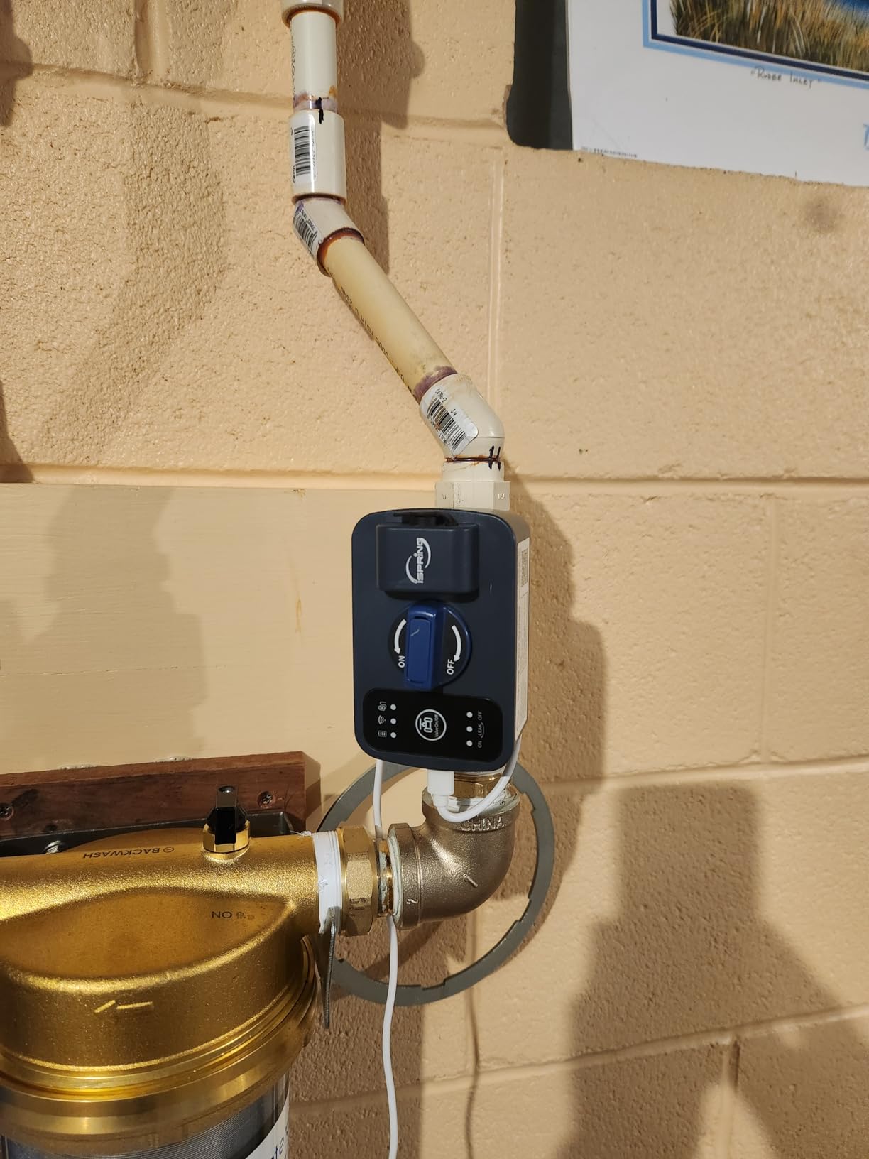 iSpring LS43 Water Leak Detector Alarm System, Automatic Shut-Off Valve and 2 Detection Sensors, Connects Up to 8 Sensor to Prevent Flooding, 3/4