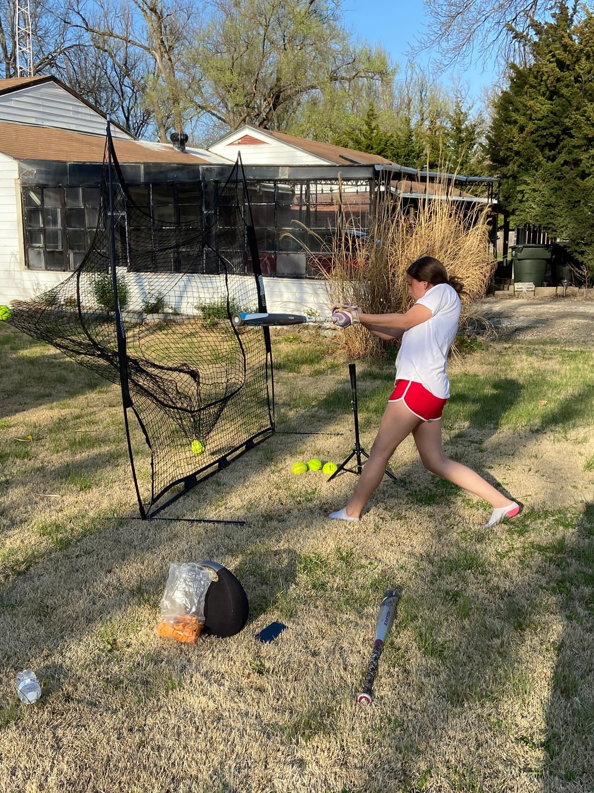 VIVOHOME Baseball & Softball Training Net with Batting Tee, 7 x 7 ft. customer photo 1