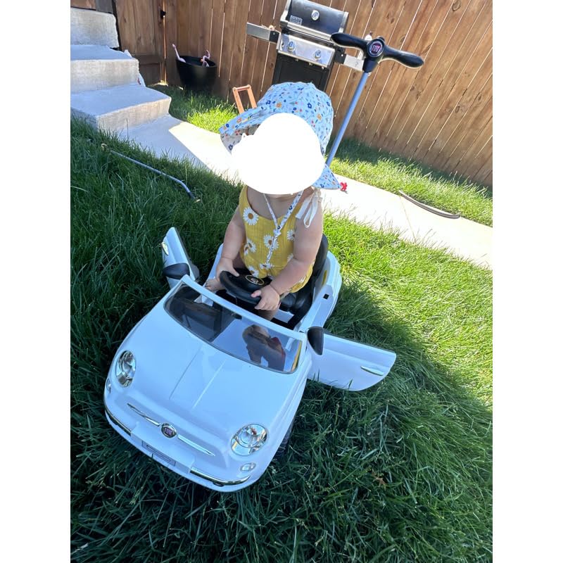 Best Ride On Cars Fiat 500 Push Car, with Stroller, Adjustable Footrest and Handle, Horn, Music, Stable Wheels, For Kids Aged 2-3 Years, 37 x 19 x 12 inches, Large, White customer photo 1