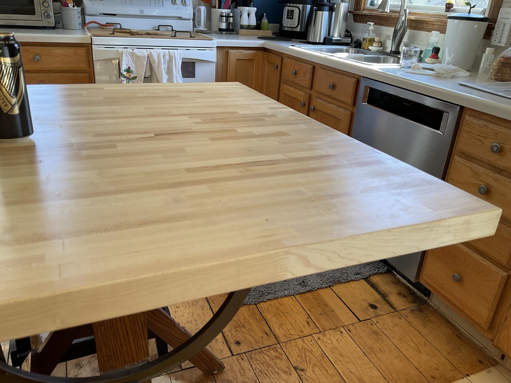 CONSDAN Butcher Block Countertop, 60 x 25 Inches, USA Grown Solid Hard Maple Hardwood, for Kitchen Island, Laundry Room, RV, Camper, Office Desk, Bar Table, Prefinished with Food-Safe Oil, 1.5