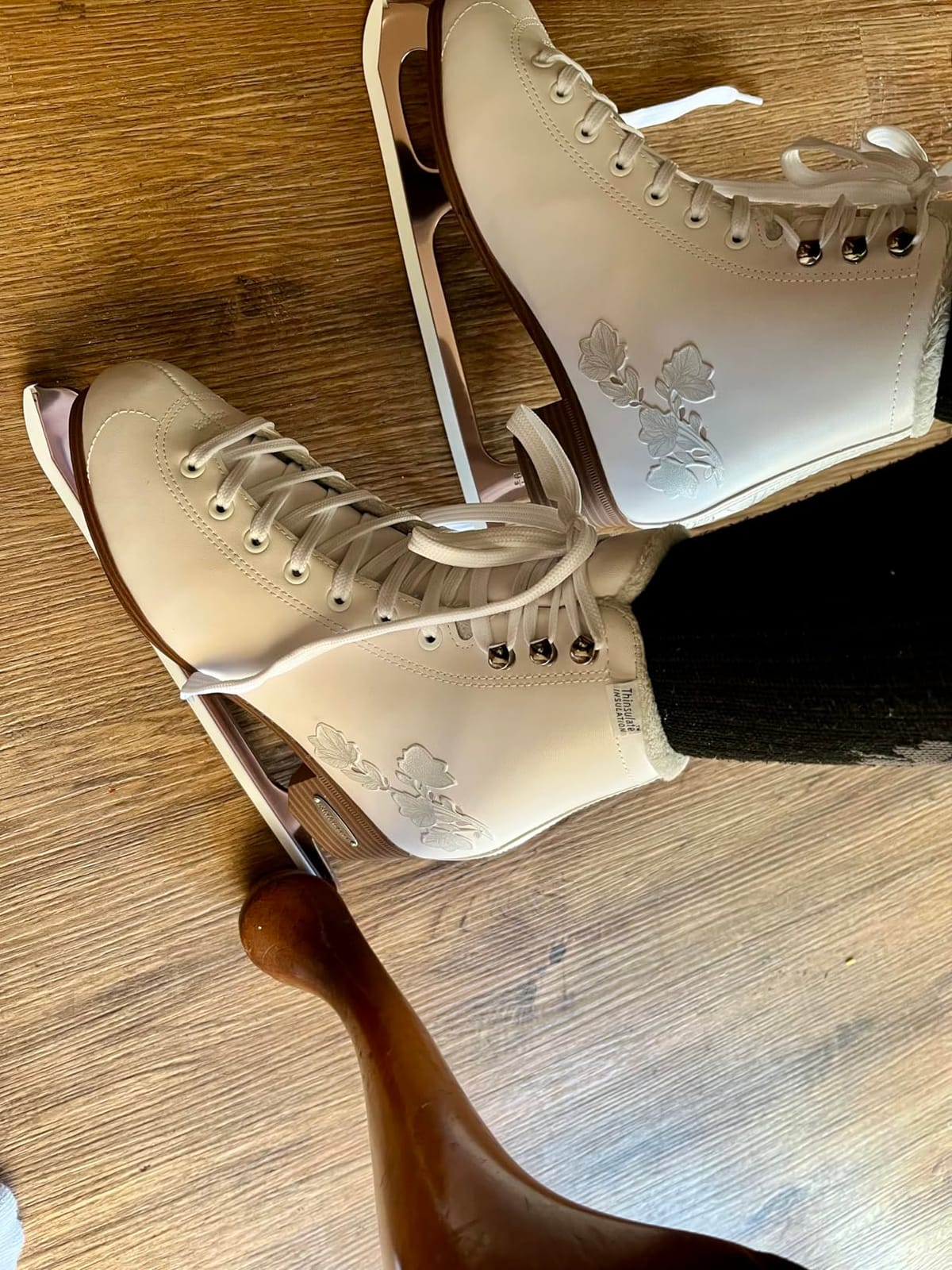 Rollerblade Bladerunner Ice Diva Women's Adult Figure Skates, White and Rose Gold, Ice Skates customer photo 1