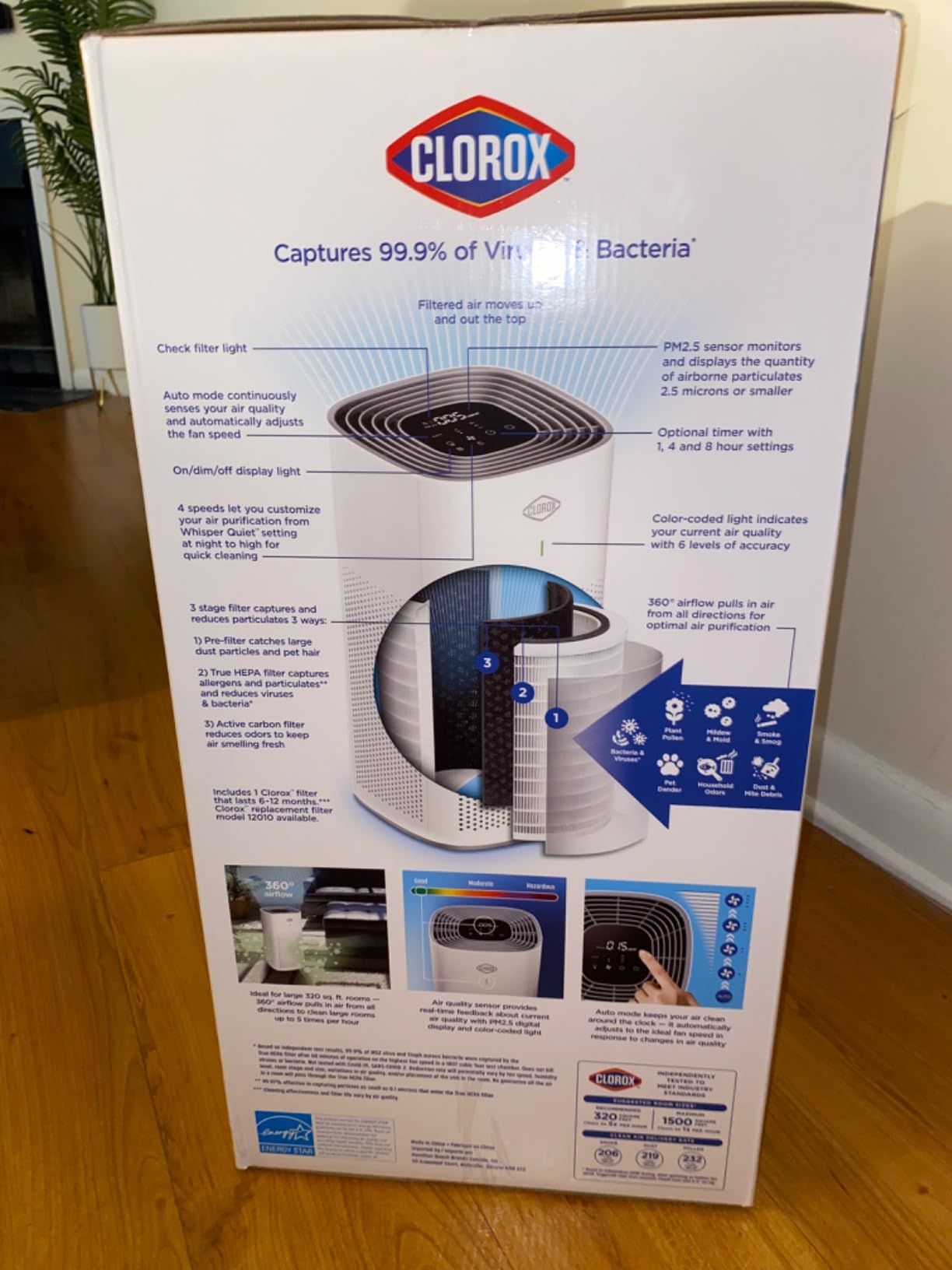 Clorox Large Room HEPA Air Purifiers for Home With True HEPA Filter customer photo 2