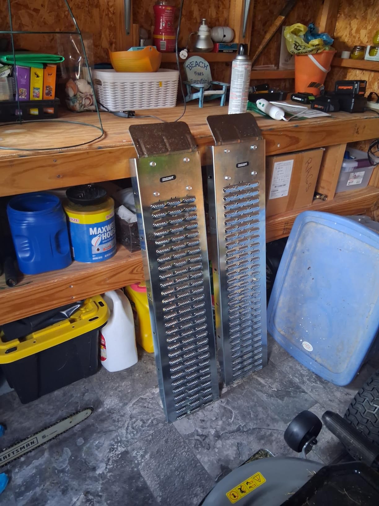 Loading Ramps - Steel Ramp Set for ATVs, Motorcycles, Mowers, Carts & More - Use with Pickup Trucks & Trailers - 1200lb Combined Capacity by Stalwart customer photo 1