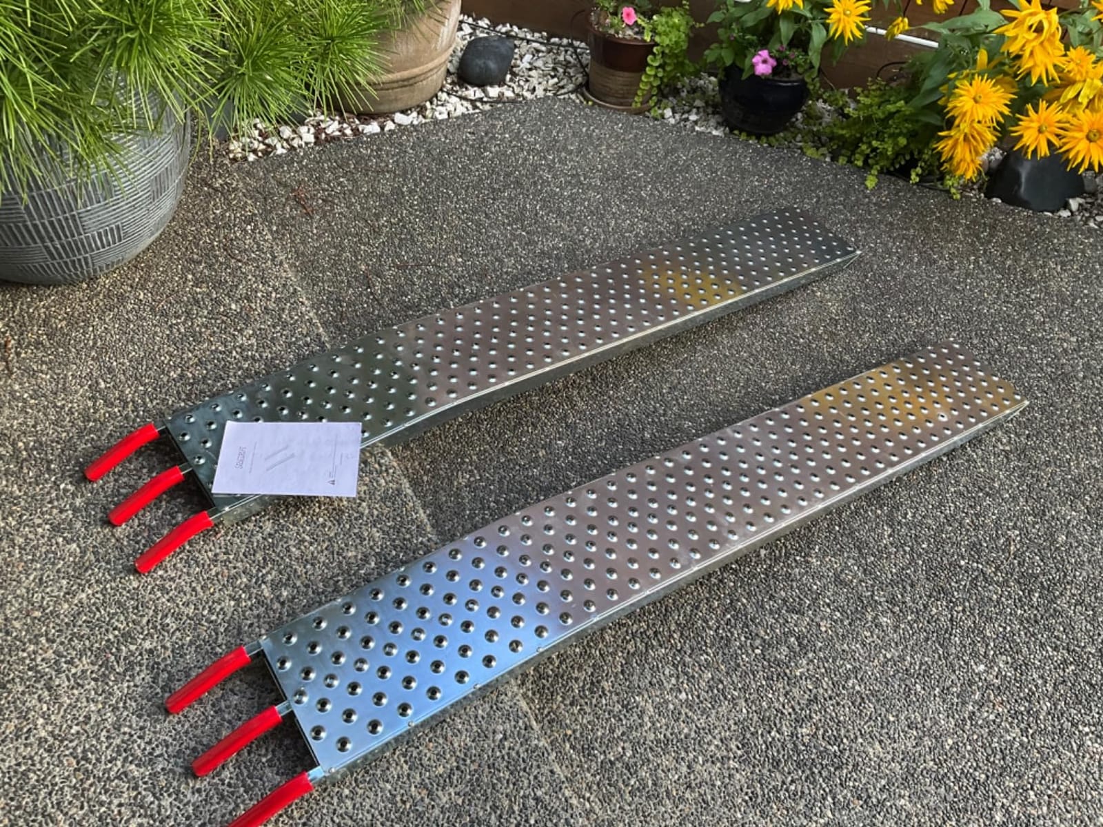 Loading Ramps - Steel Ramp Set for ATVs, Motorcycles, Mowers, Carts & More - Use with Pickup Trucks & Trailers - 1200lb Combined Capacity by Stalwart customer photo 2