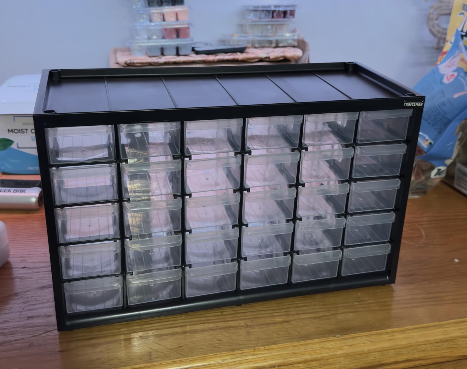 CRAFTSMAN Storage Organizer, 30 Small Drawer Modular Storage System, Easily Stackable, Plastic, Black, White (CMST40730) customer photo 2