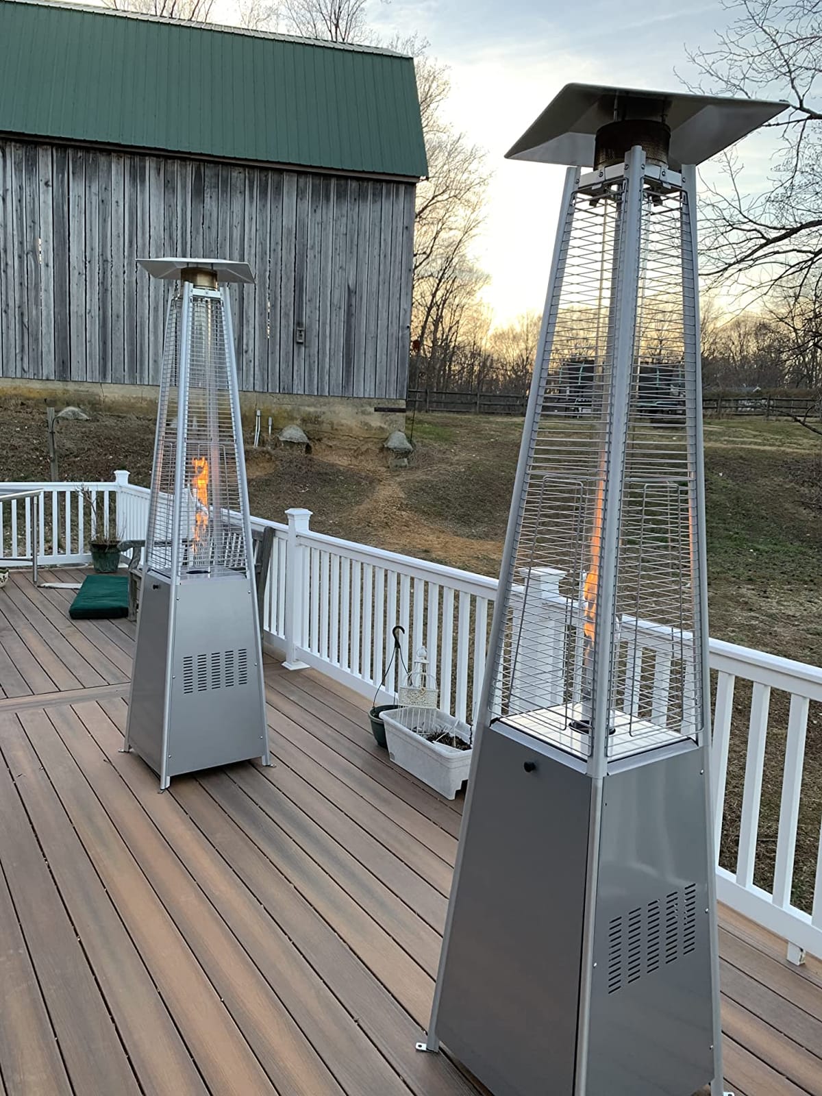 LAUSAINT HOME Pyramid Patio Heaters for Outdoor Use, 48,000 BTU Outdoor Propane Heaters for Patio with Cover & Wheels, 87