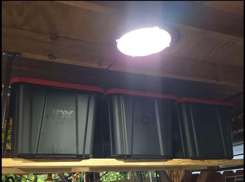 HyLoft Adjustable Garage Ceiling Mount Storage Rack Kit, Ceiling Shelving Mounts, 34 in. x 26 in., 80844-10, Hammertone customer photo 2