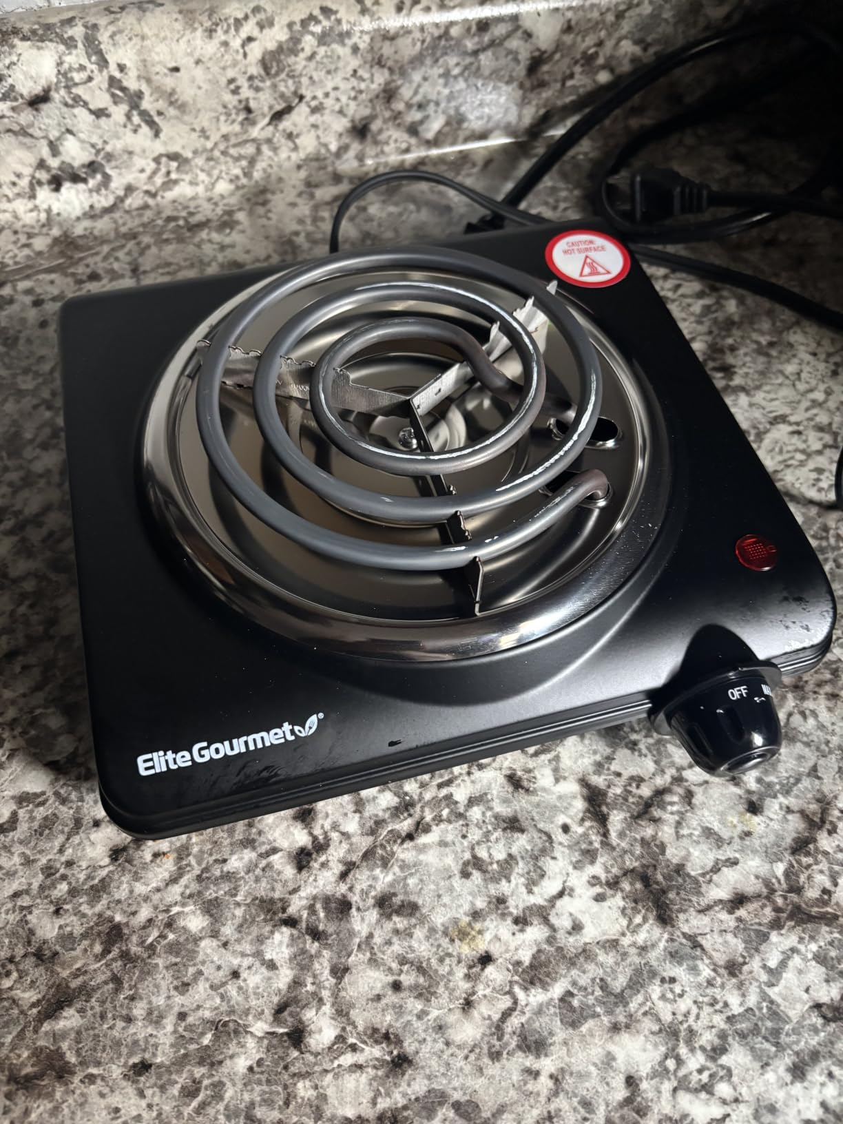Elite Gourmet Electric Burner, 1000W Cast Iron Hot Plate, 7 Heat Settings customer photo 1