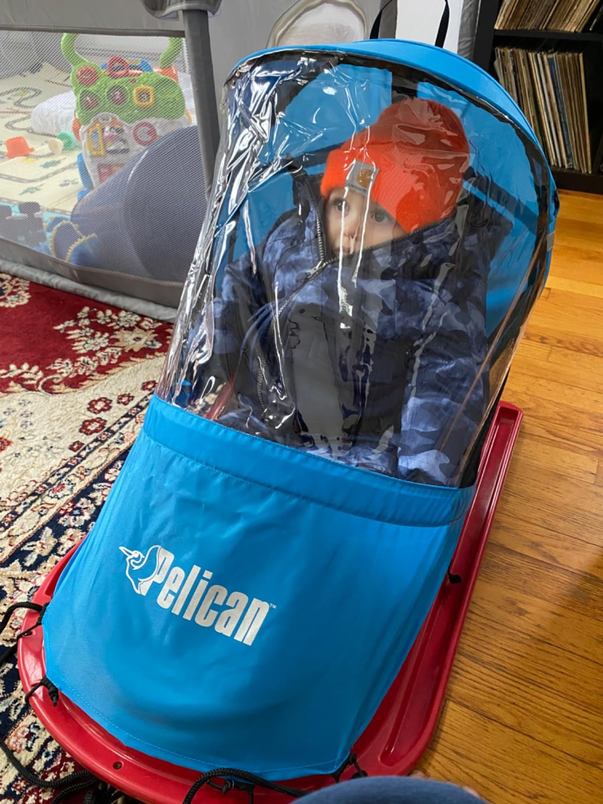 Pelican Baby Sled Deluxe with Weather Shield - Toddler Sled for Snow, Durable for Winter Sledding - Ages up to 24 Months customer photo 2