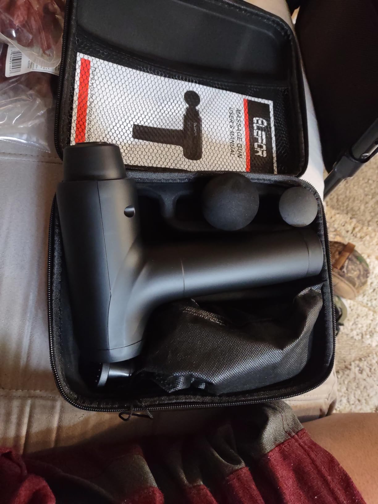 Elefor Massage Gun Deep Tissue,Percussion Back Massager Gun for Athletes Muscle Massage Gun for Pain Relief with 8 Massage Heads & 20 Speeds (Matte Black) customer photo 2