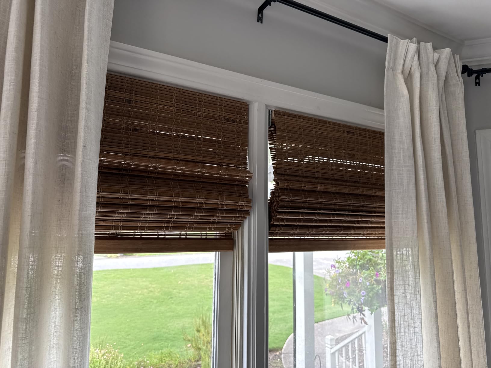 ARLO BLINDS Bamboo Roman Shades w/Valance 34.5