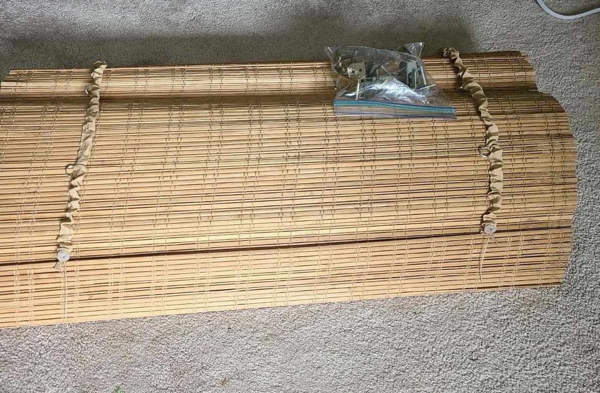 ARLO BLINDS Bamboo Roman Shades w/Valance 34.5