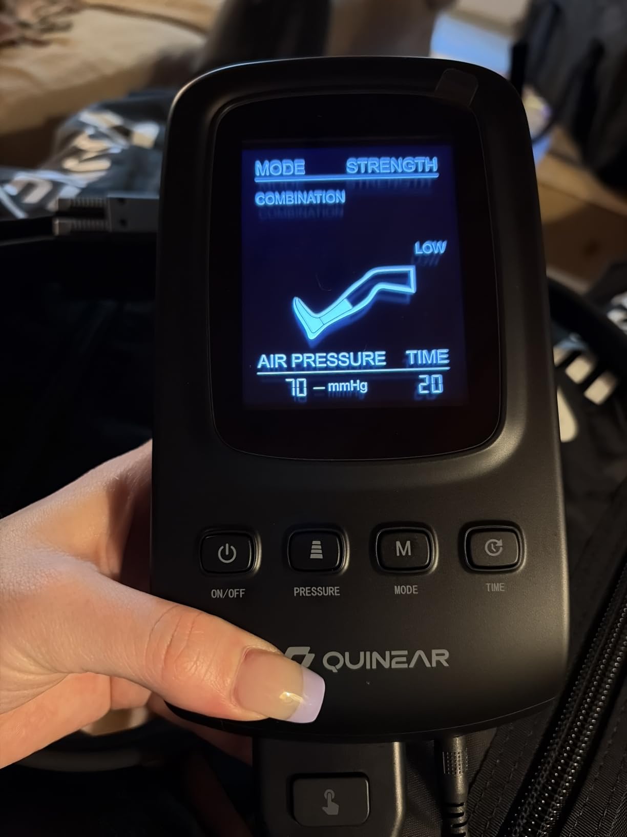 QUINEAR Leg Recovery Compression System for Athlete Post Workout, Professional Sequential Device for Massage Therapy, Foot and Leg Recovery Boots, Improve Circulation Reduce Muscle Soreness (Medium) customer photo 2
