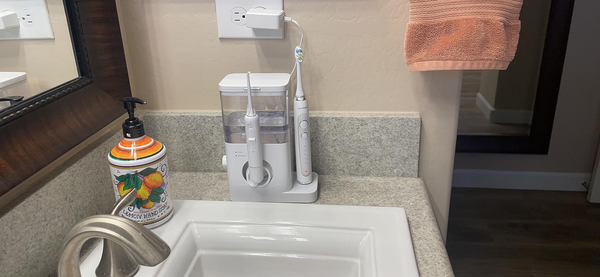 AquaSonic Home Dental Center PRO – Brushing & Flossing Made Easy – Brush & Floss – Power Toothbrush & Water Flosser – Whiter Teeth & Healthier Gums – Black Series Pro+Oral Irrigator customer photo 2