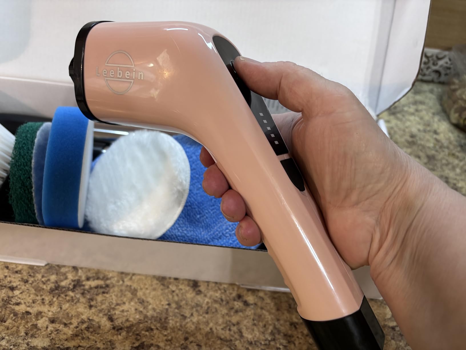 Electric Spin Scrubber, Bathroom Shower Cleaning Brush with Long Handle | 8 Brush Heads, 90Min Runtime, 54 Inch Long Handle, IPX7 Waterproof, 2 Speed Adjusting for Bathroom Cleaner customer photo 1