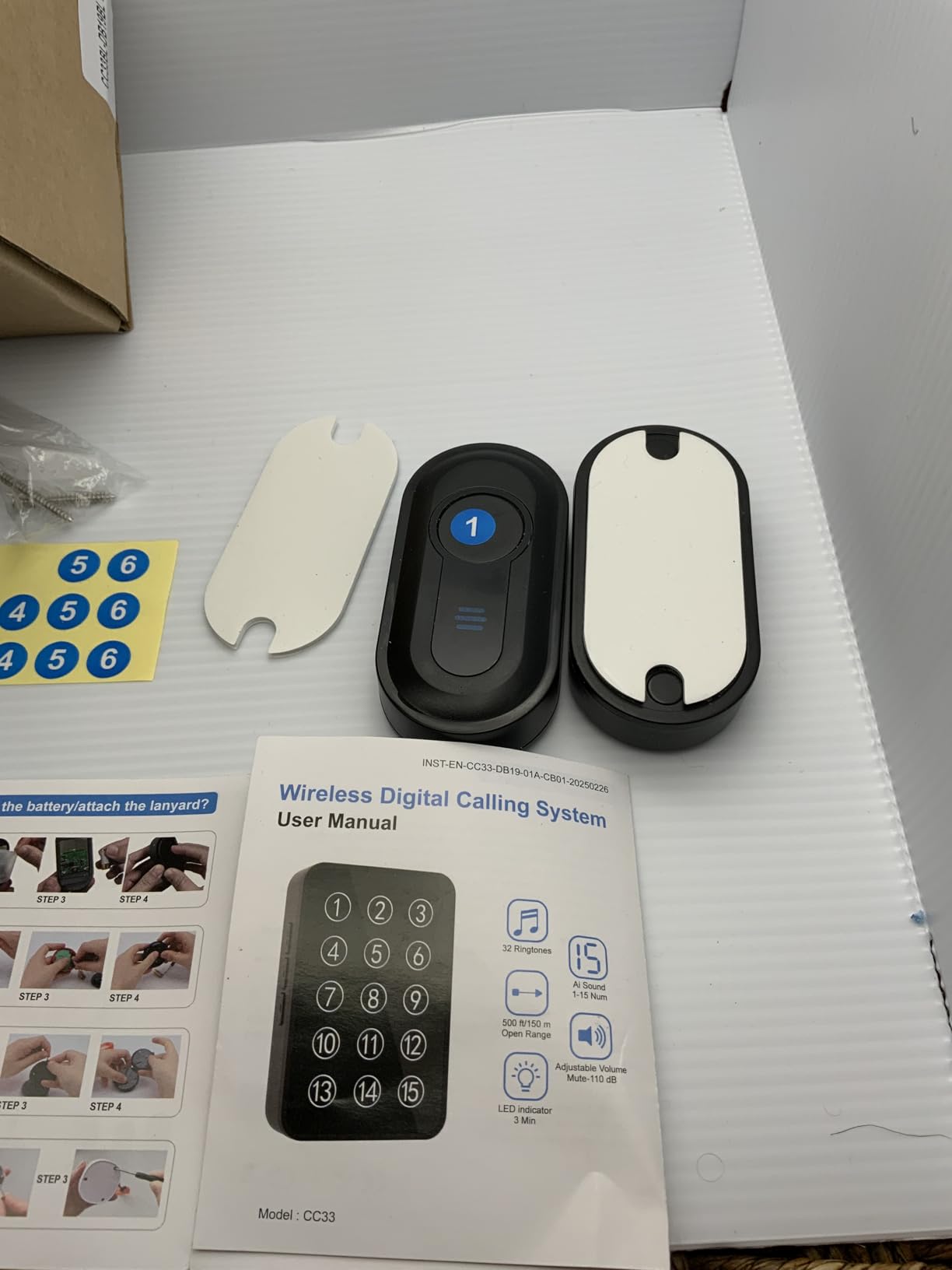 Wireless Caregiver Pager Call Button Nurse Call System 500Ft Range with LED Number Display for Elderly/Patient/Disabled at Home/Hospital/Clinic(6 Waterproof Call Button & 1 Receiver) customer photo 2