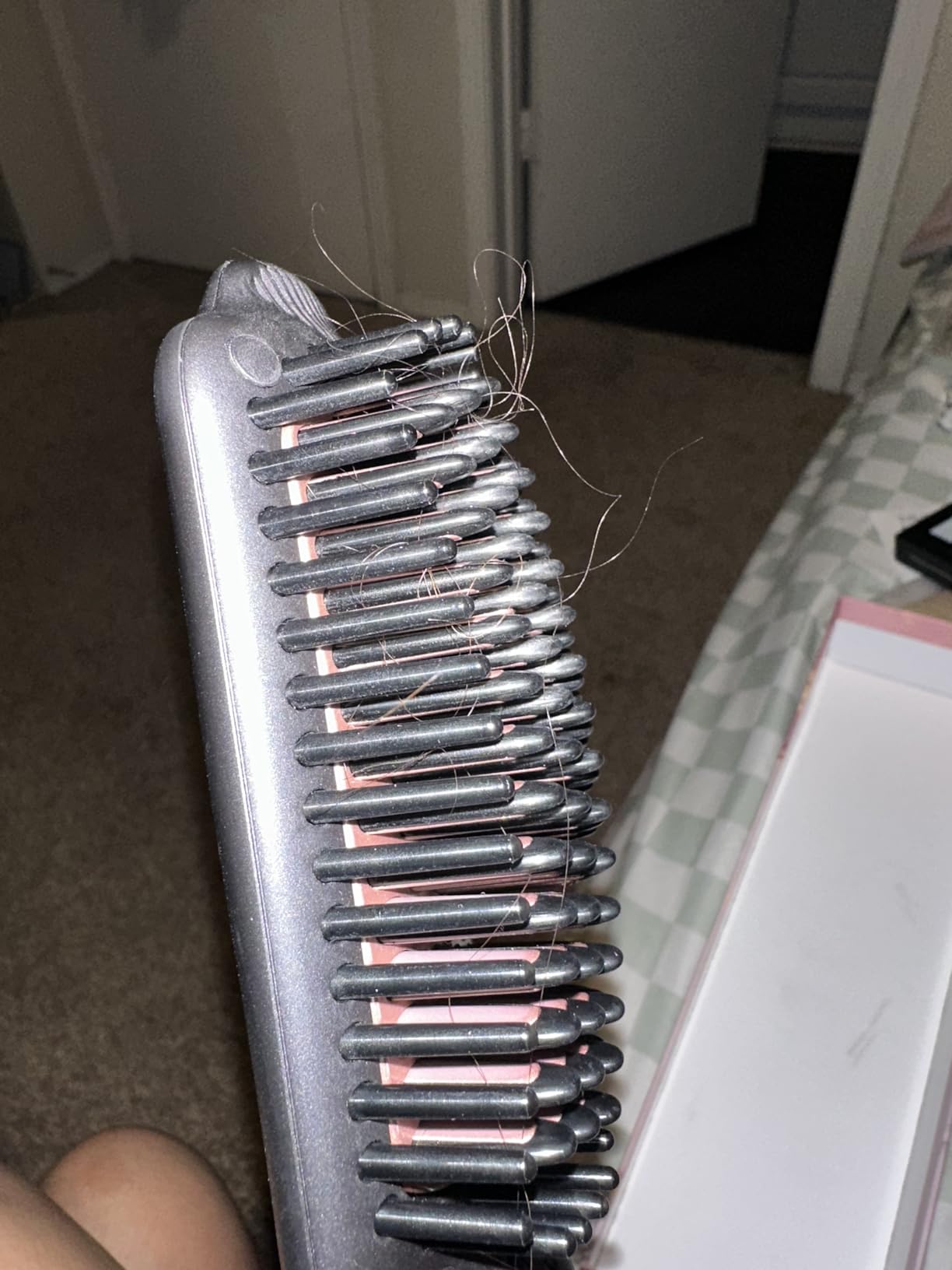 LANDOT Hair Straightener Brush for Women, Ionic Ceramic Heated Hot Brush customer photo 2