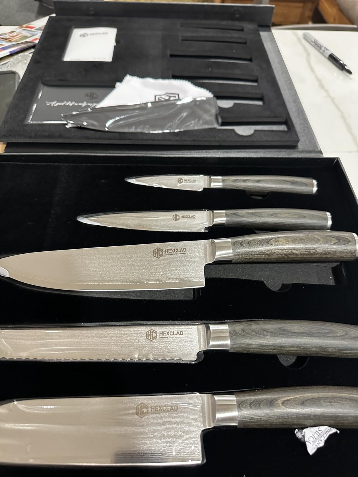 HexClad Green 6 Piece Japanese Damascus Stainless Steel Knife Set customer photo 2
