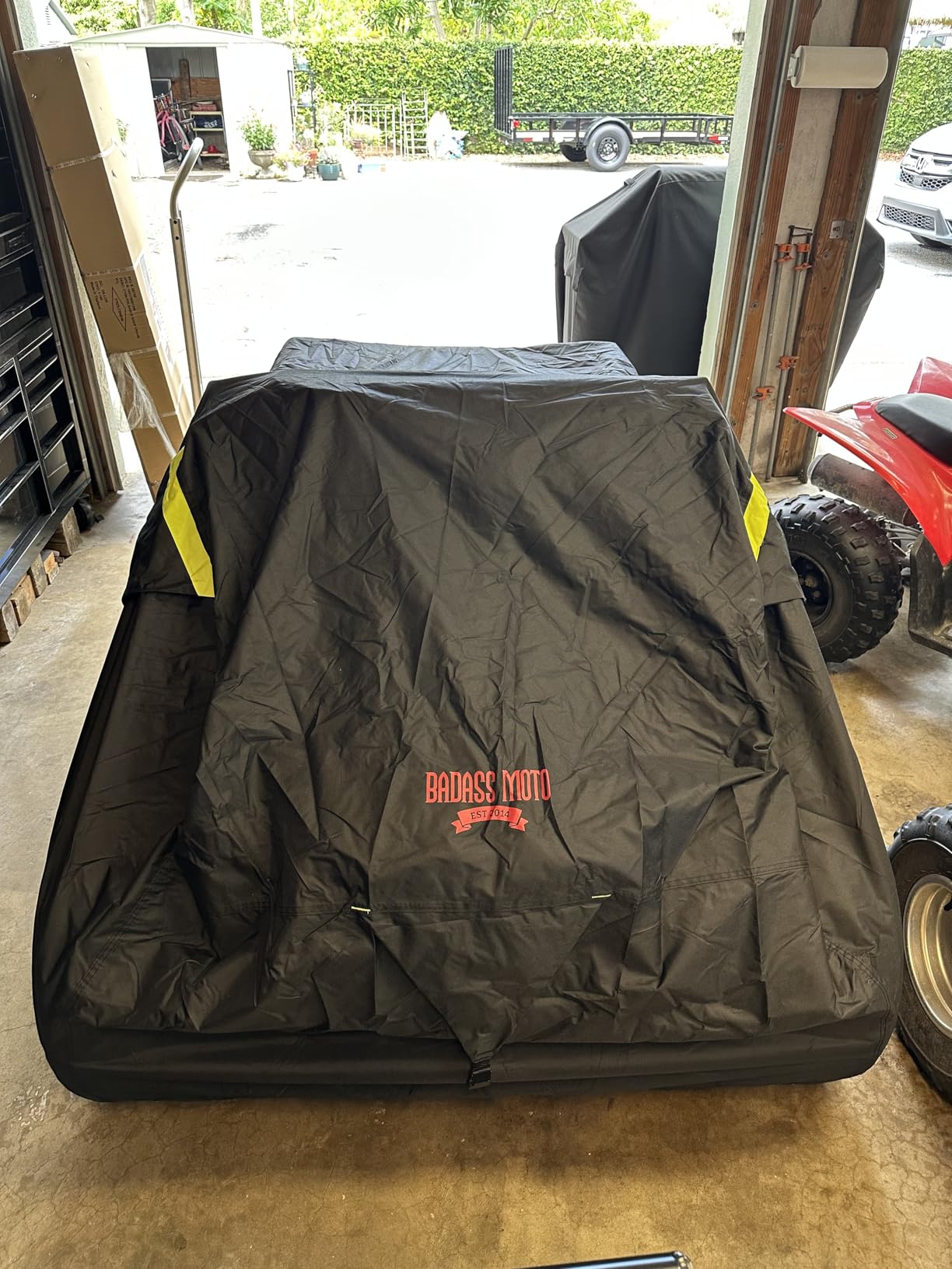 Badass Moto ATV Covers Waterproof Outdoor Heavy Duty, Rip-Resistant, Night-Reflective Quad Cover, 4 Wheeler Cover, ATV Accessories Fits Can am, Polaris Sportsman, Honda Rancher & More, Medium 86