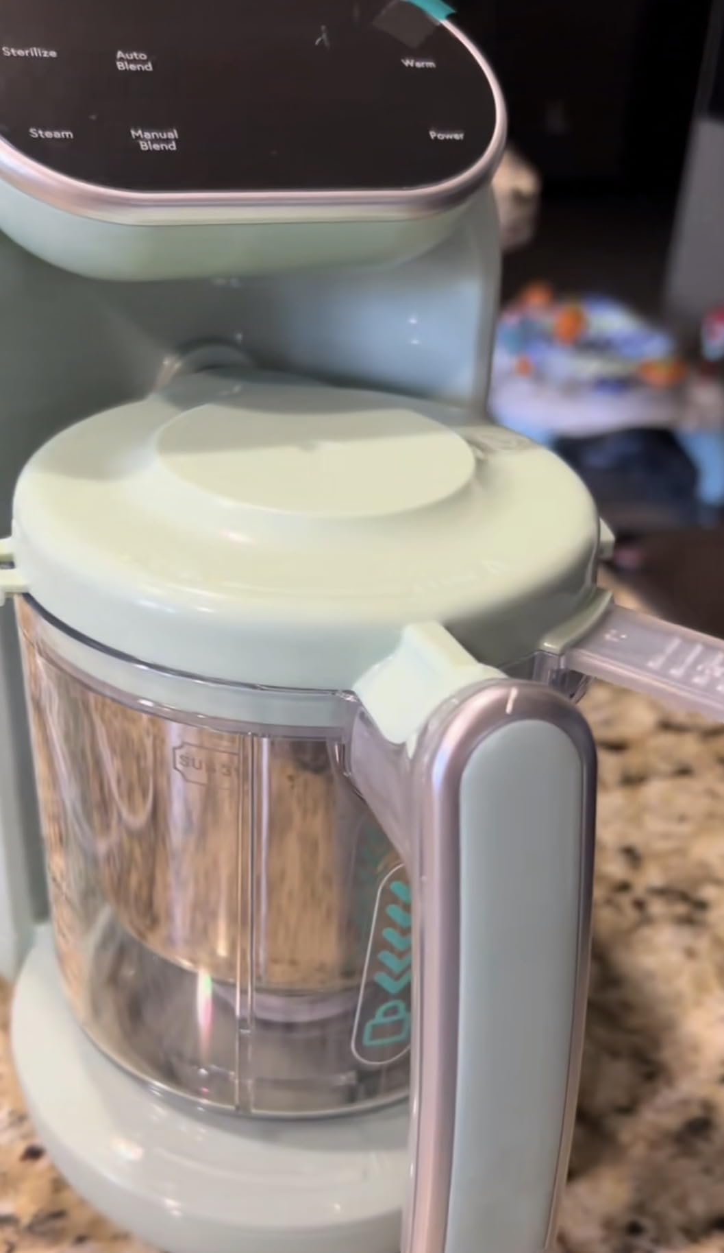 Chefhandy 5-in-1 Baby Food Maker with Stainless Steel Steam Basket, Green | One-step baby food processor with BPA-free food-contact parts, 6 reusable pouches, and recipe guide for homemade baby meals. customer photo 2