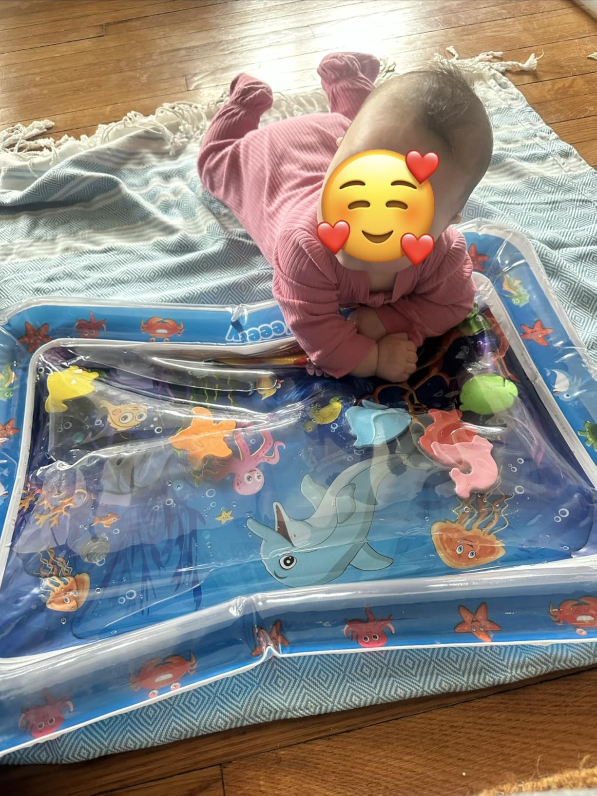 Yeeeasy Tummy Time Water Mat丨Inflatable Tummy Time Water Play Mat for Babies, Infants and Toddlers 3 to 24 Months Promote Development Toys Baby Toys essentials and Gifts customer photo 1