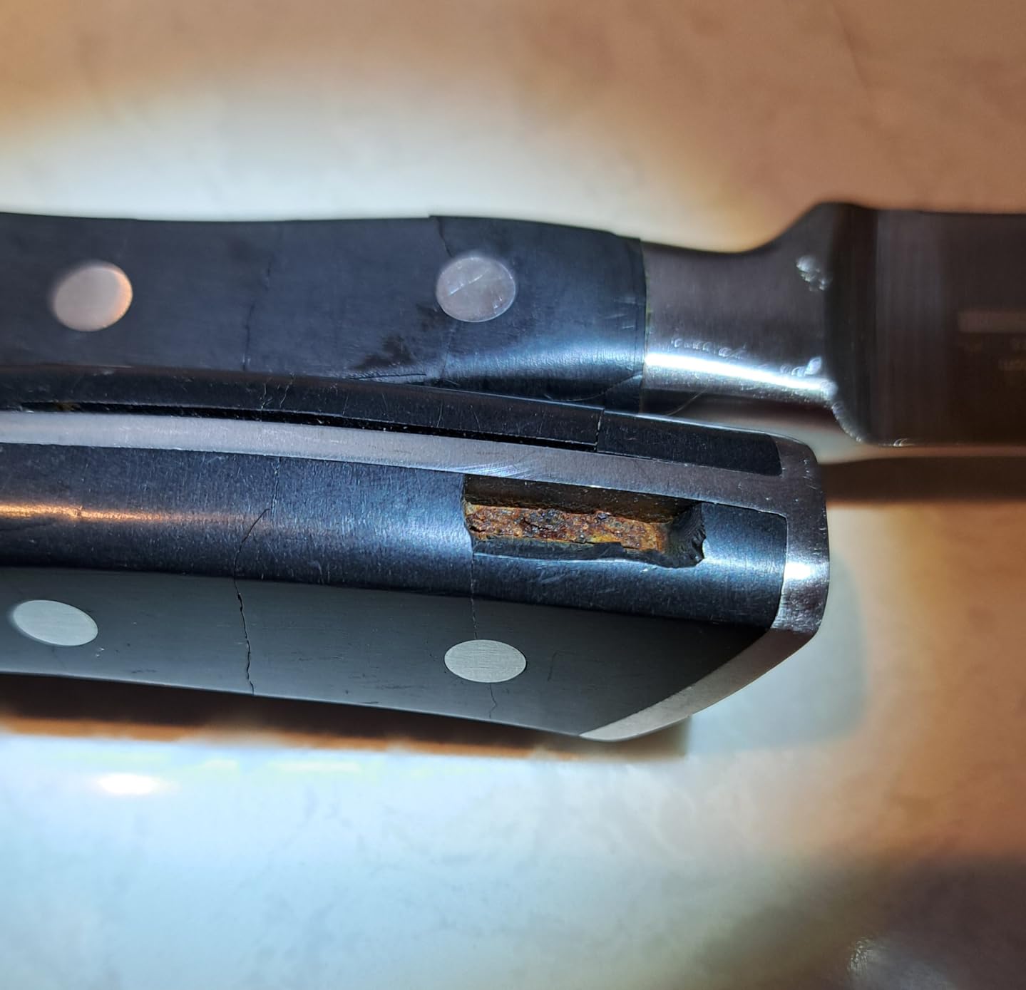 OAKSWARE Steak Knives Set of 4, 5 Inch Non Serrated Knife, Full Tang Forged customer photo 1