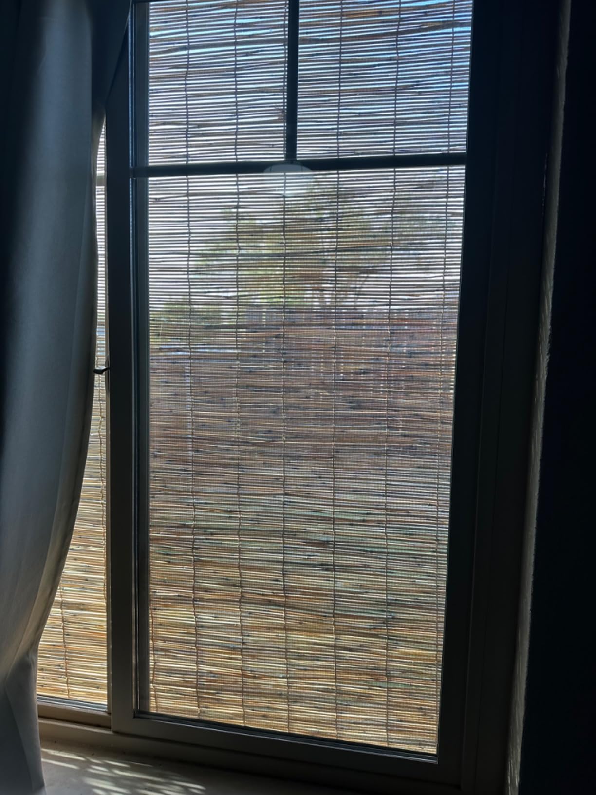 Forever Bamboo Light-Filtering Cord-Free Bamboo Reed Roll-Up Blind Shades for Windows Manual Roman Blinds Coffee 48 in W x 72 in H customer photo 2