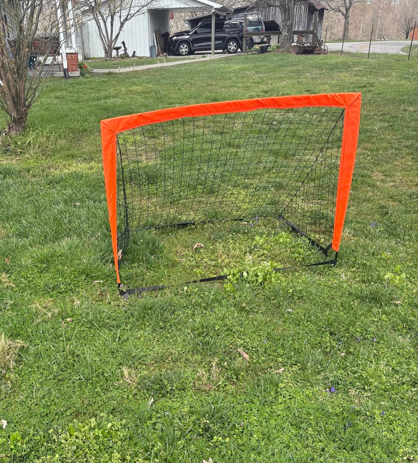 2 Pack 4’ x 3’ Size Portable Kid Soccer Goals for Backyard, Indoor and Outdoor Pop Up Soccer Goals, Orange, Theresduet customer photo 2