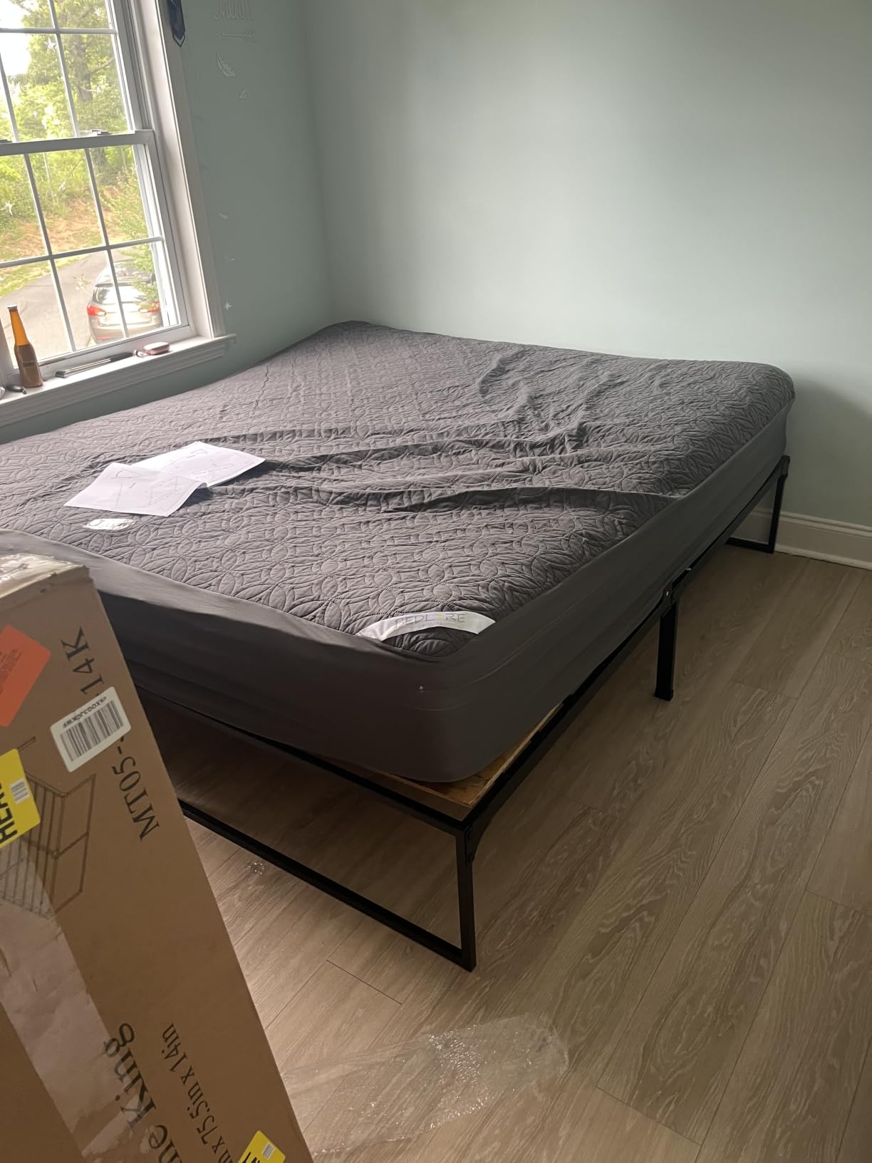Yitong Angel 14 Inch Queen Bed Frame,3500 lbs Heavy Duty Metal Platform, Steel Slats Support/No Box Spring Needed/Noise Free/Non-Slip/Easy Assembly customer photo 1