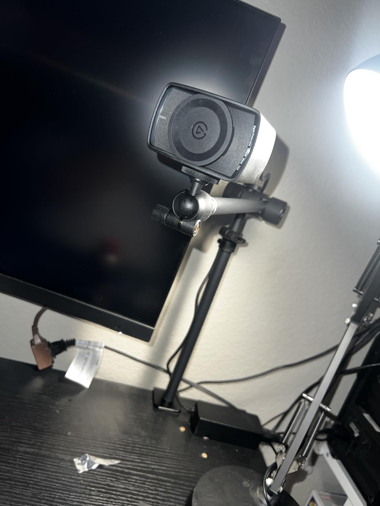Camera Desk Mount Webcam Stand with Overhead Articulating Magic Boom Arm 1/4