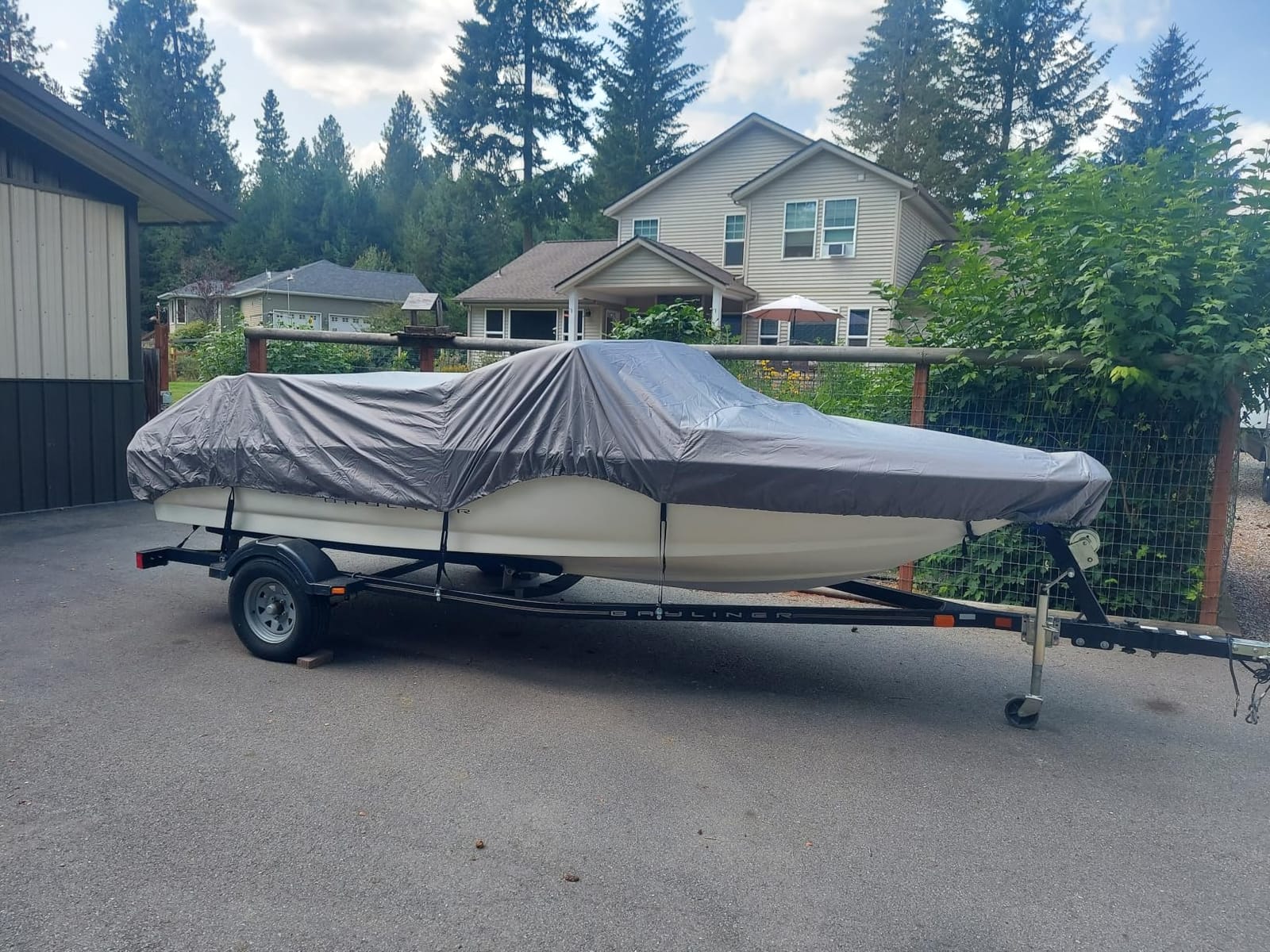 Waterproof 17-19FT Boat Cover, 1200D Heavy Duty Trailerable Cover | Marine Grade Oxford Fabric, UV & Tear Resistant, Double Stitching, Elastic Hem, Fits V-Hull/Ski Boat/Bass Boat/Fishing Boat customer photo 2