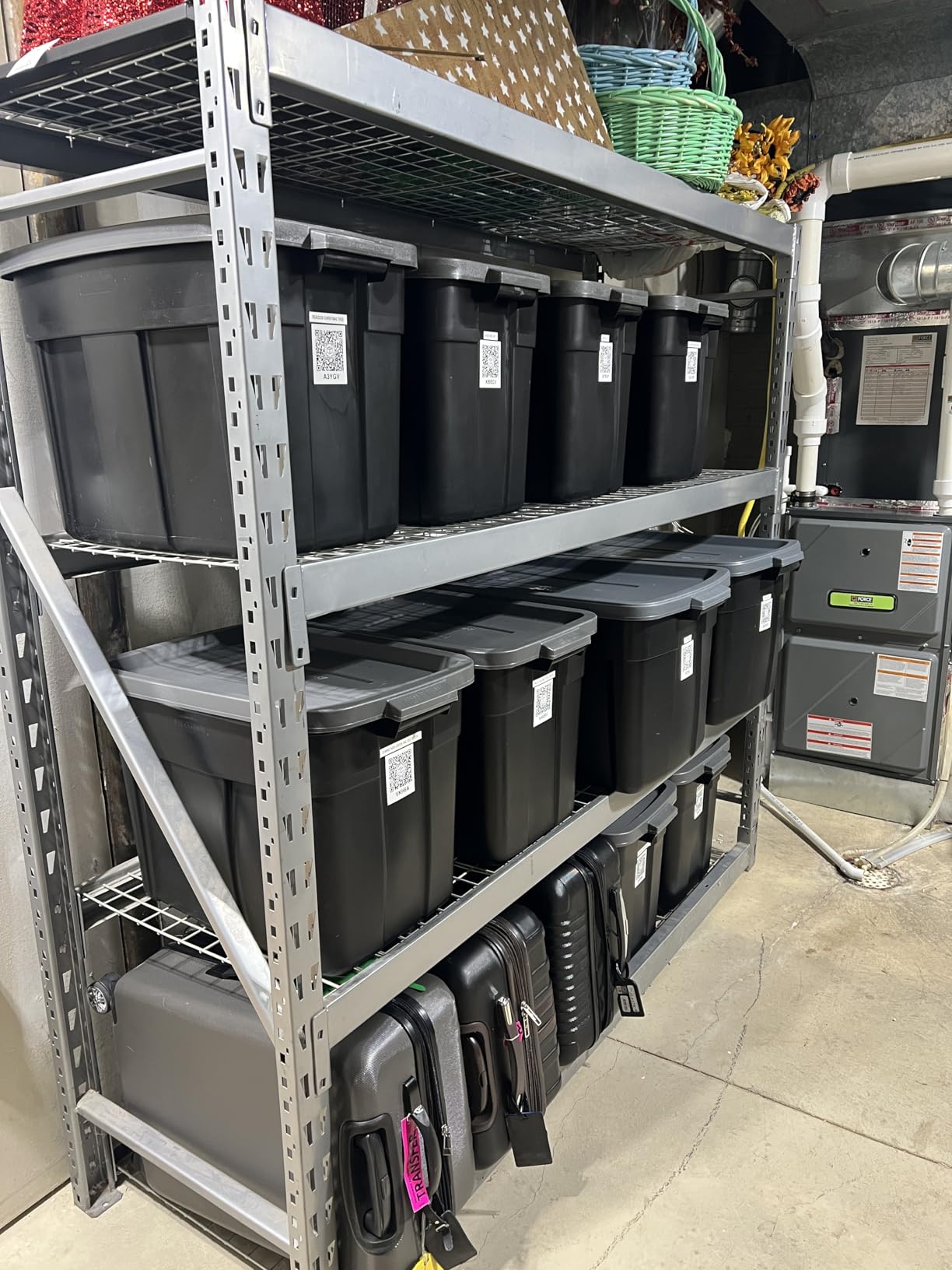 Rubbermaid 6-Pack Totes for Storage with Lids, Heavy Duty Plastic Storage Bins with Lids, Black Gray, 10 GAL - Stackable for Garage, Attic, Camping (10 GAL - 6 Pack Solid Black and Grey) customer photo 2