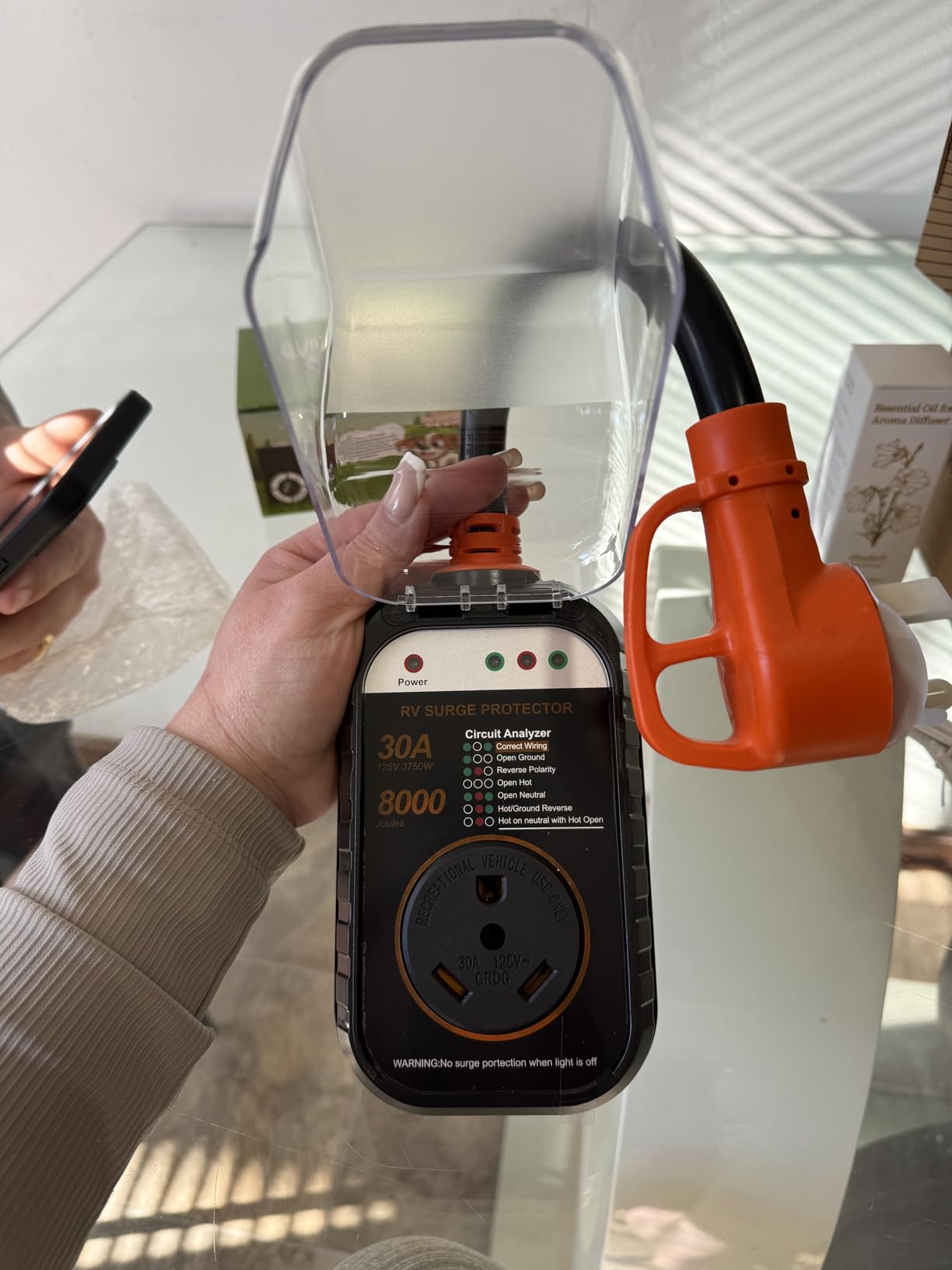 GEARGO RV Surge Protectors 30 Amp RV Circuit Analyzer, Gen2 Full Protection, RV Adapter Plug for Camper (Orange) customer photo 1