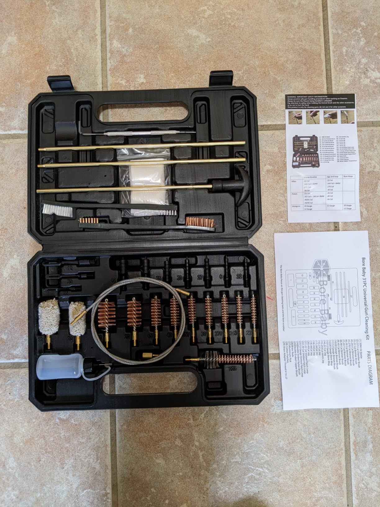 Gun Cleaning Kit Universal Supplies for Rifle Pistol Shotgun with Portable Carrying Case for 12Ga 20Ga .22 5.56mm .223 Chamber .243/6MM .270/284 .30/308 357/38 9MM .40 .45 customer photo 1