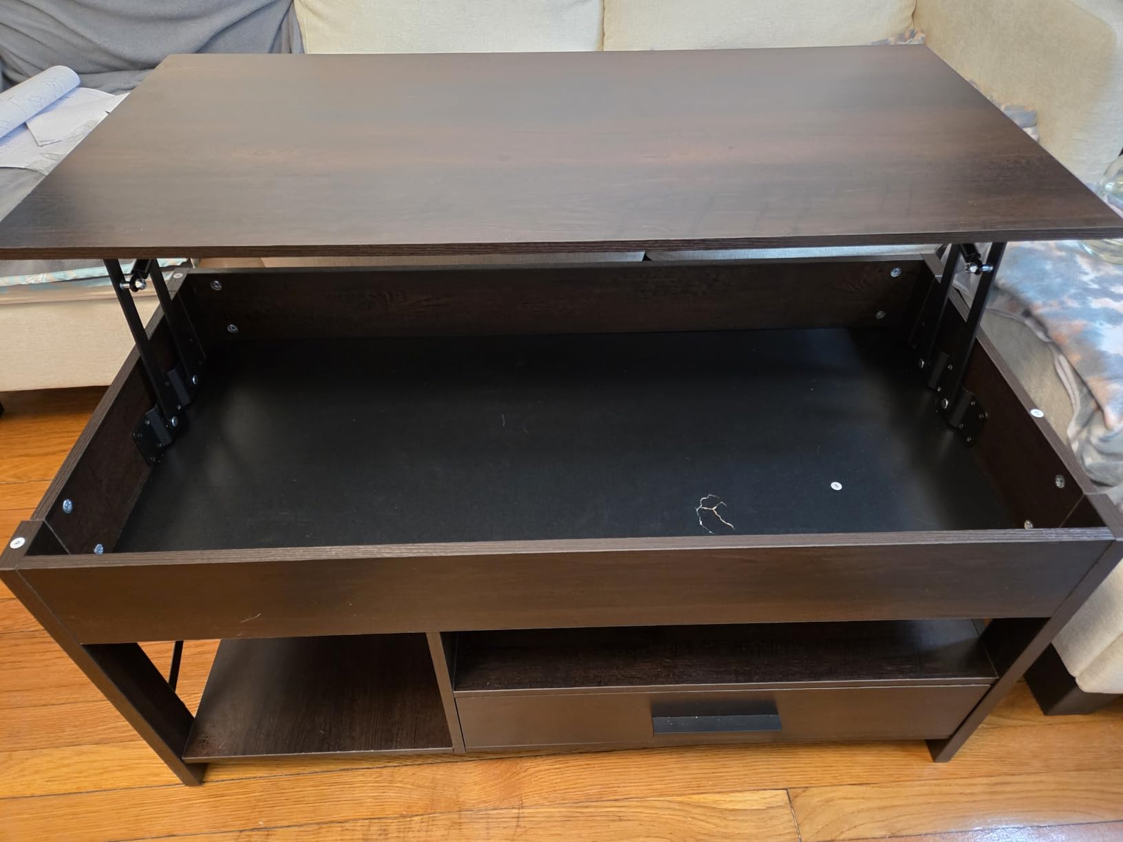 WLIVE Lift Top Coffee Table for Living Room/Dining/Office, Brown customer photo 1