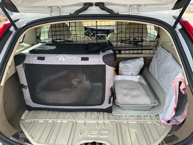 Dog Car Barrier for SUV Trunk Cargo Area, Foldable & Adjustable Car Divider and Cargo Gate to Keep Dogs in Back (Patent Design) customer photo 2