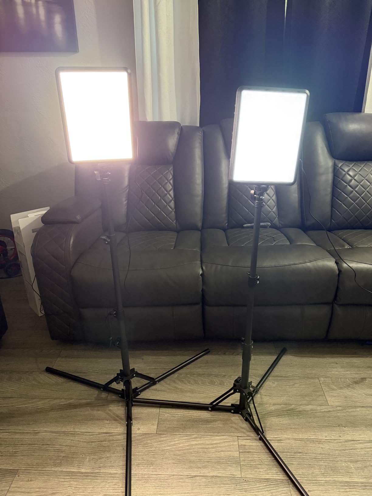 2-Pack LED Video Light Kit, NiceVeedi Studio Light, 2800-6500K Dimmable Photography Lighting Kit with Tripod Stand&Phone Holder, 73