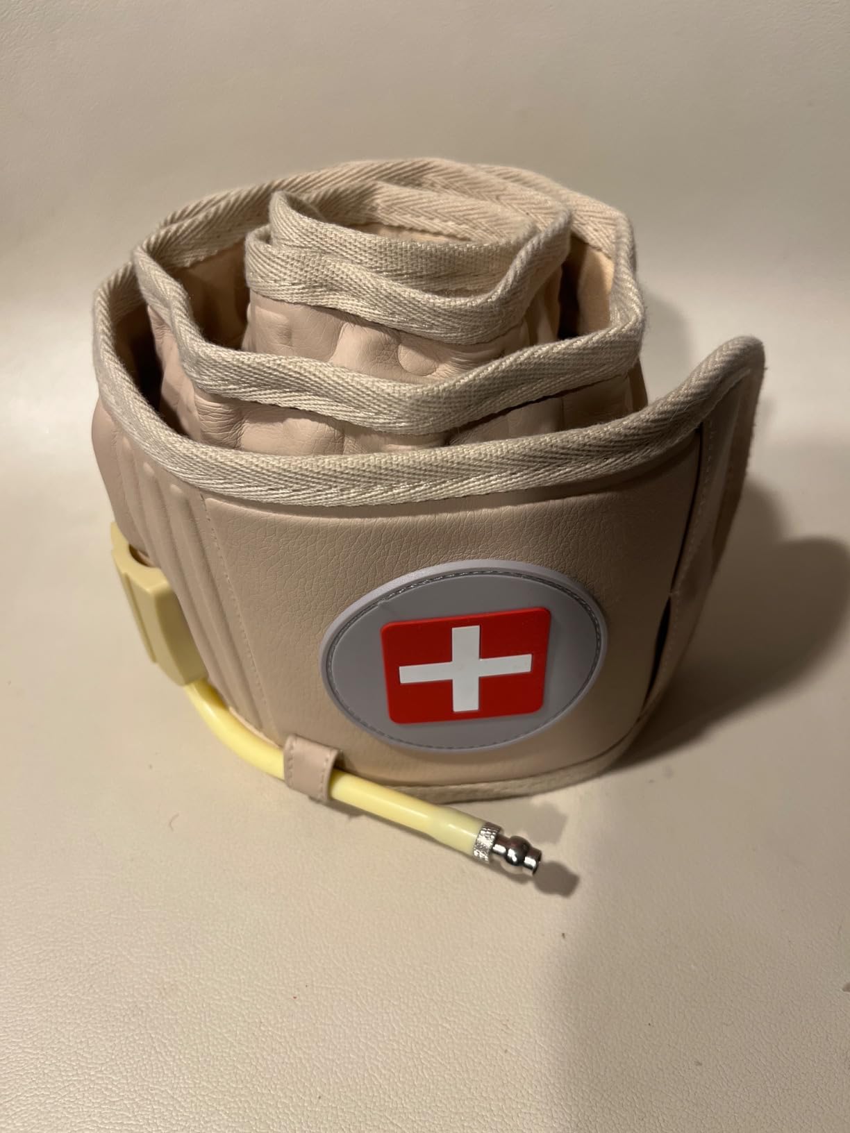 Decompression Back Belt, Inflatable Back Brace for Back Pain,Beige customer photo 2