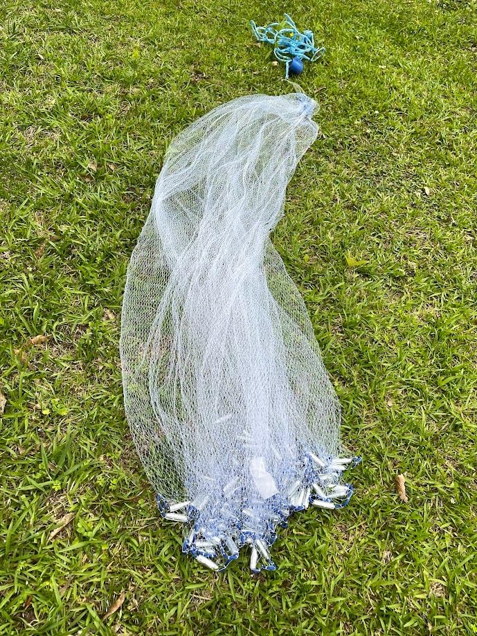 Drasry Saltwater American Fishing Cast Net 3/8inch Mesh Size for Bait Shrimp Trap Fish Heavy Duty Sinkers Throw Net 3FT/4FT/5FT/6FT/7FT/8FT/9FT/10FT Radius customer photo 1