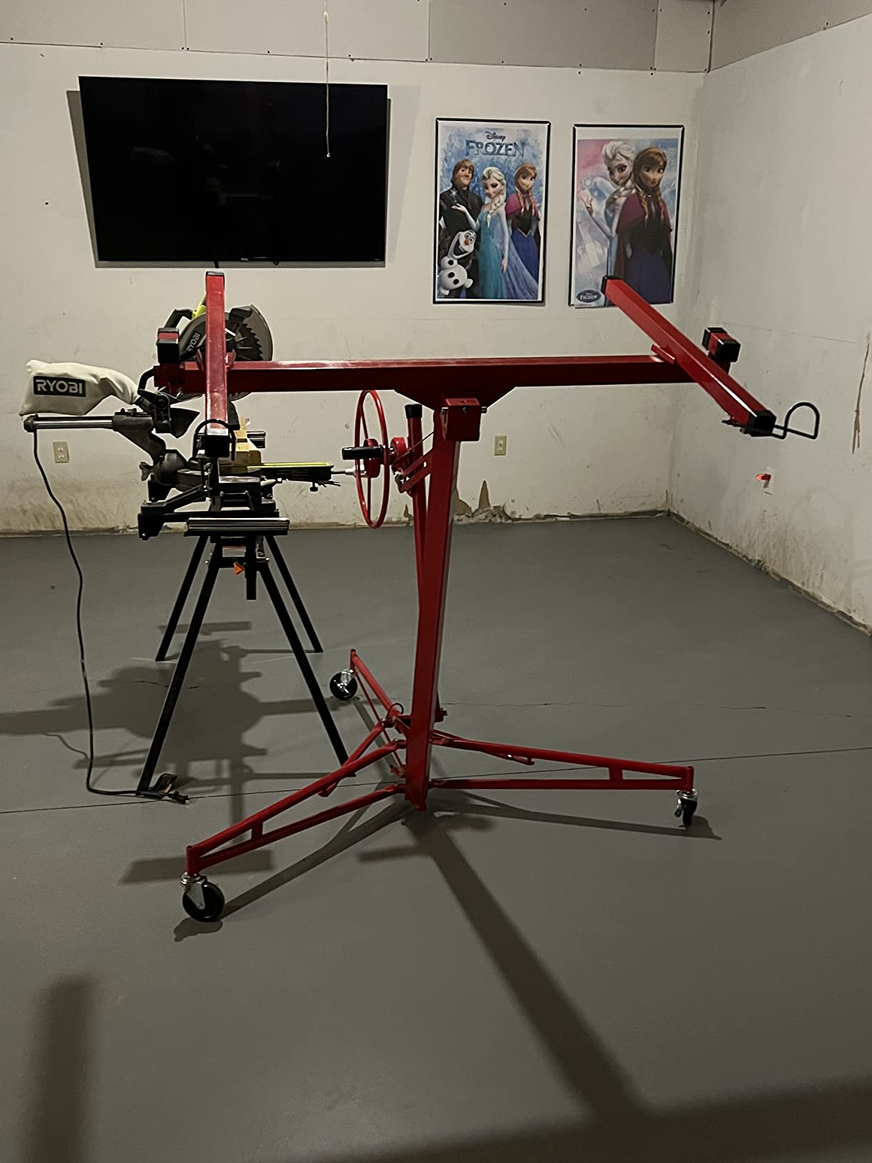 Winado 16 ft Drywall Lift Panel Rolling Hoist Jack Lifter for Sheetrock customer photo 1