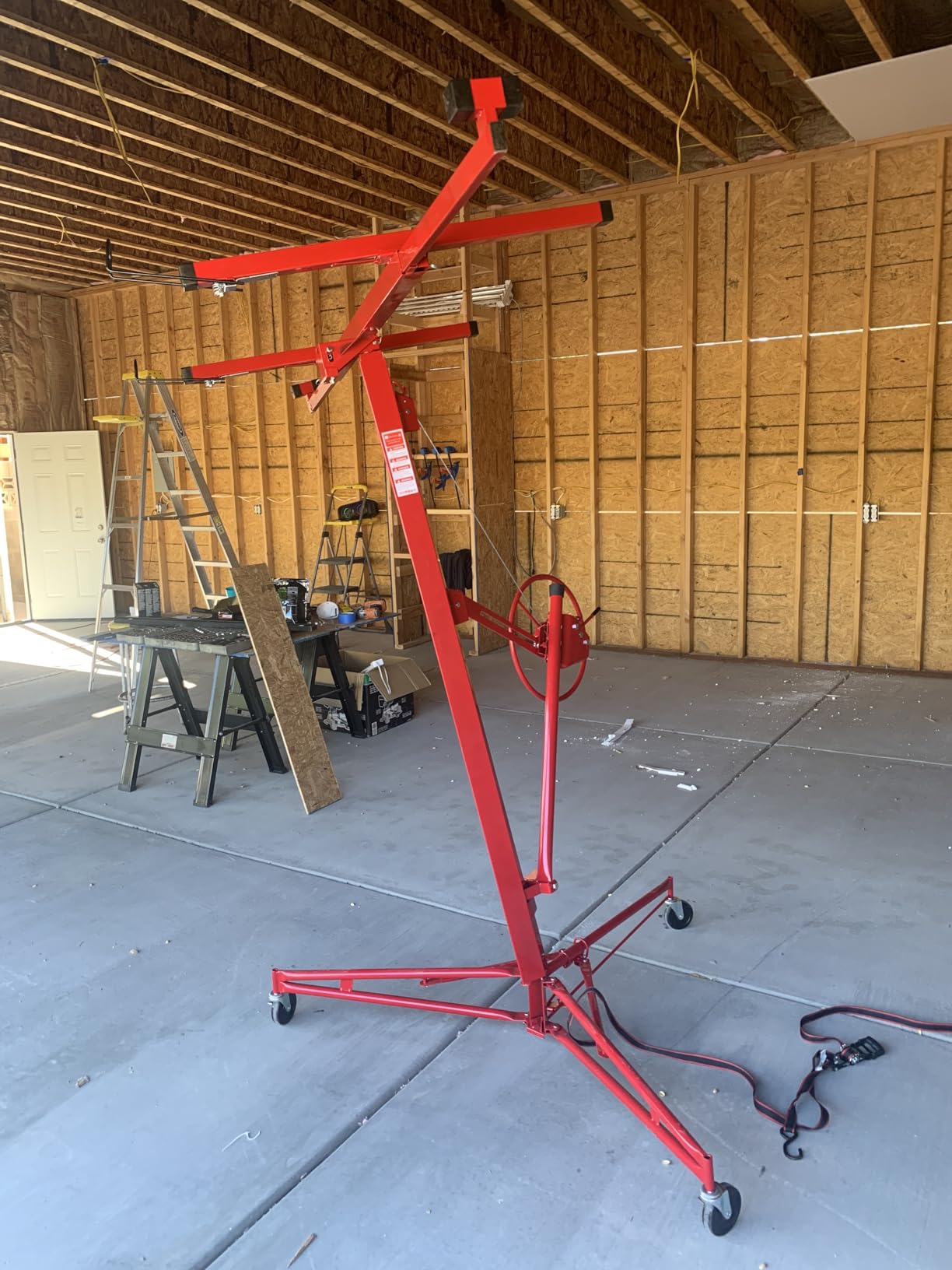 Winado 16 ft Drywall Lift Panel Rolling Hoist Jack Lifter for Sheetrock customer photo 2
