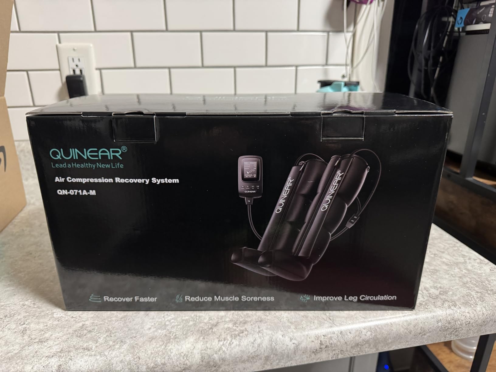 QUINEAR Air Compression Recovery System, Professional Sequential Device for Massage Therapy, Foot and Leg Recovery Boots to Improve Circulation for Athletes, FSA-HSA Eligible (Small) customer photo 2